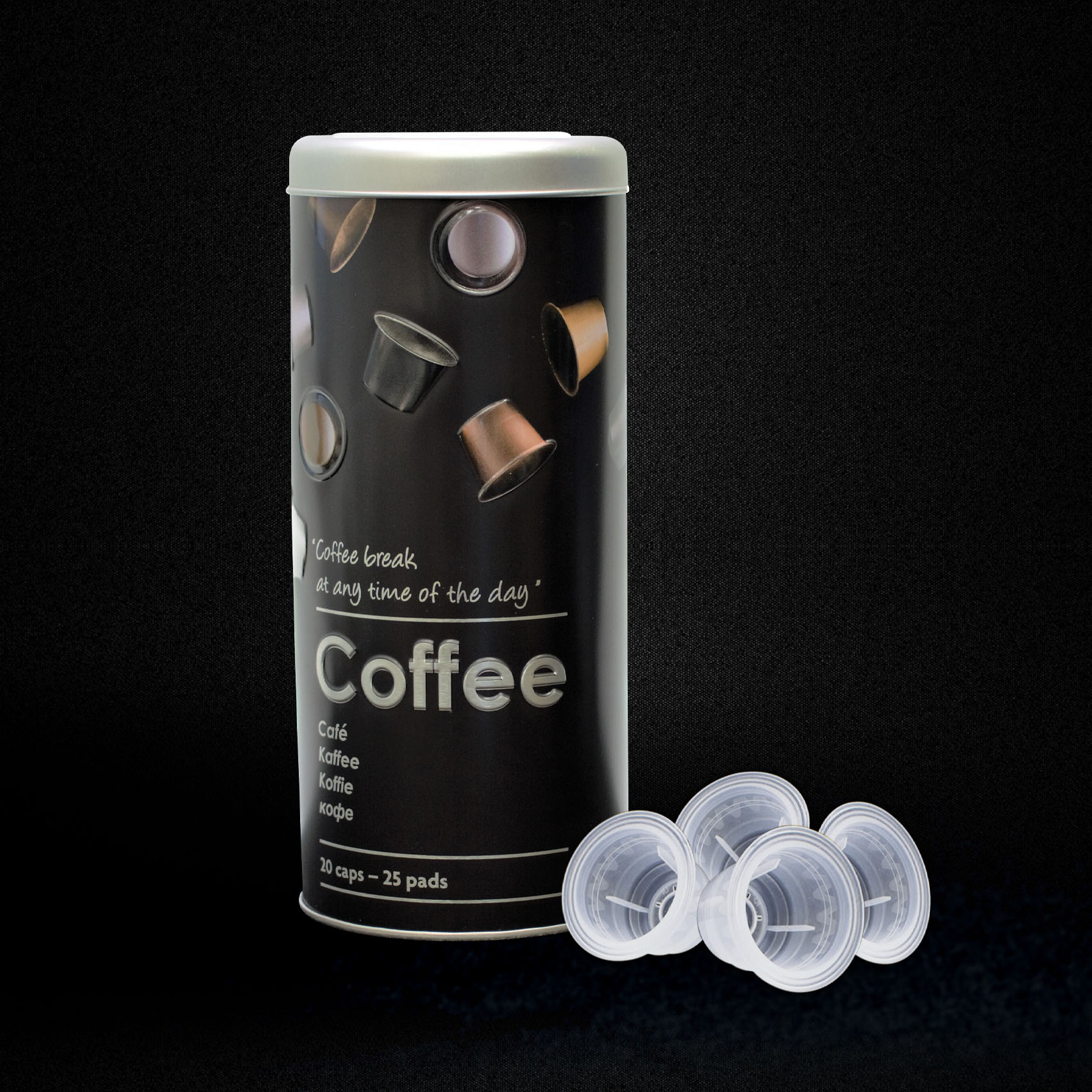 PORTACAPSULE contenitore Black Capsul 3d + 12 Capsule Compatibili Nespresso  Riutilizzabili